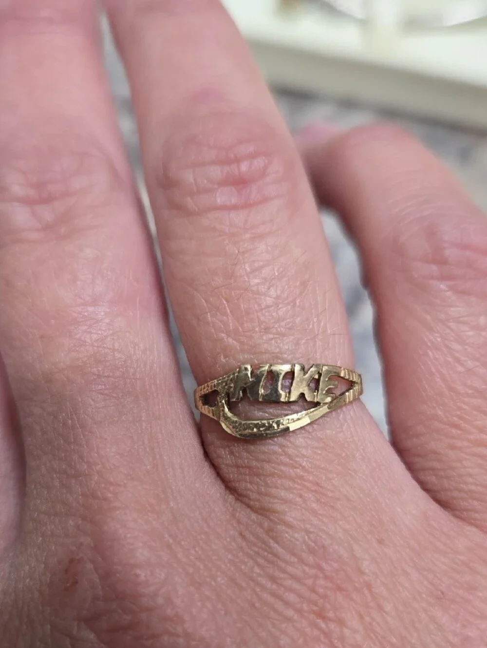 Vintage 1990s Nike Ring, 10K solid gold